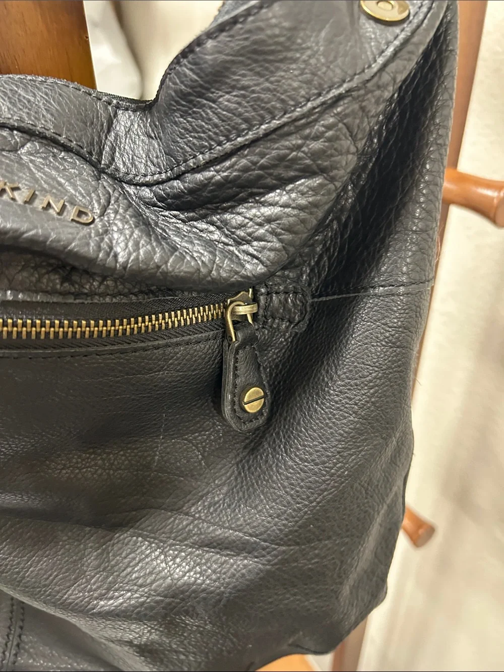 Liebeskind Black Leather Hobo with Brass Hardware Whimsigoth, dark fairy,Grunge